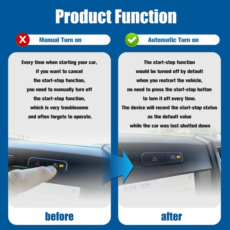 YESCHE Auto Start Stop Eliminator Compatible with Ford F150 2021-2025 Automatic Startstop Engine System Disabler Canceller Cable Device Stops Shutoff Saves Battery Accessories - Image 4